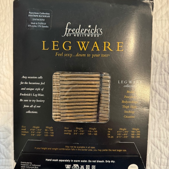 Frederick's of Hollywood, Pantyhose Collection, Leg Ware, Pinstripe backseam - Picture 2 of 3